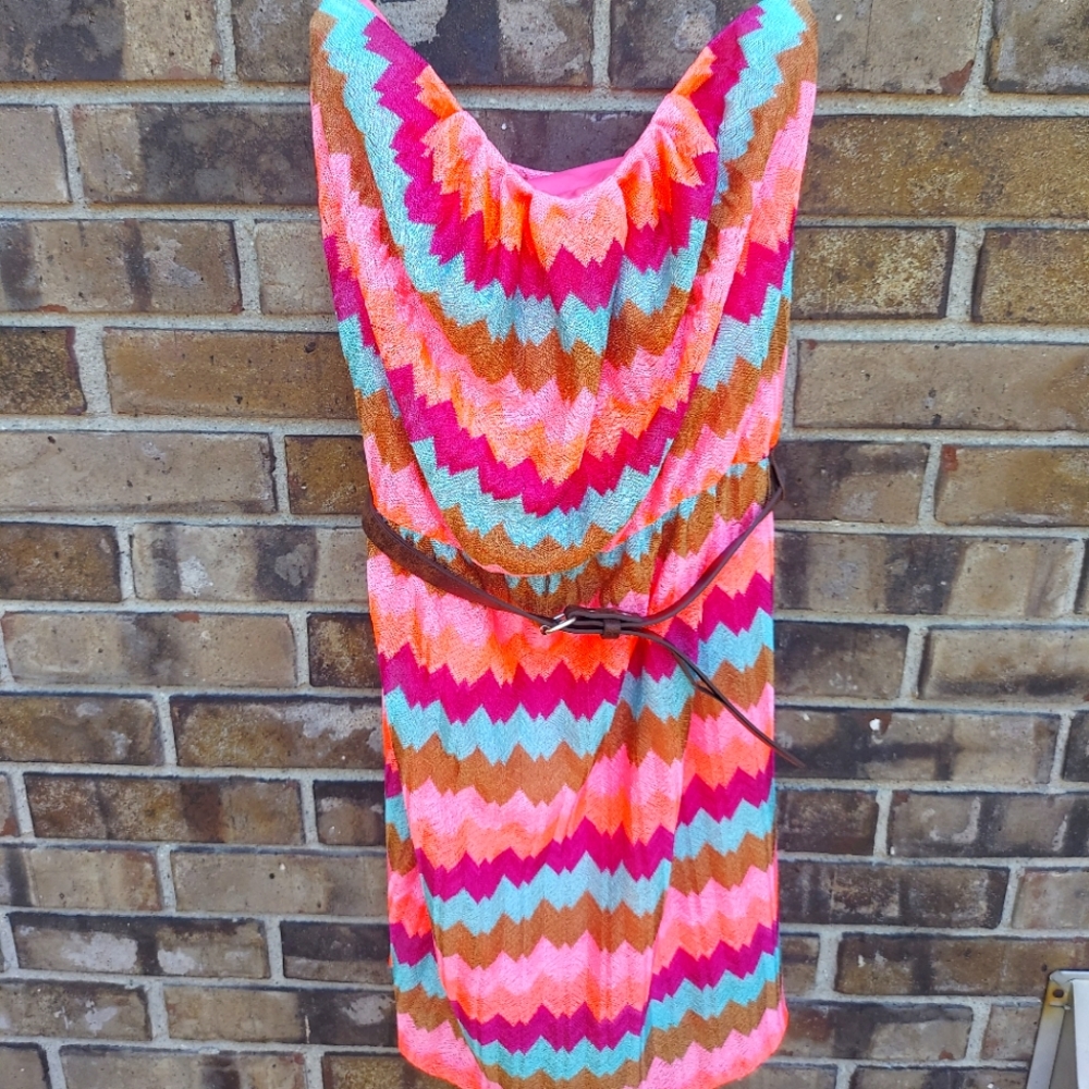 Strapless Dress with Belt Womens Size Small